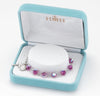 Swarovski Crystal Fuchsia Round Shaped Rosary Bracelet 6mm