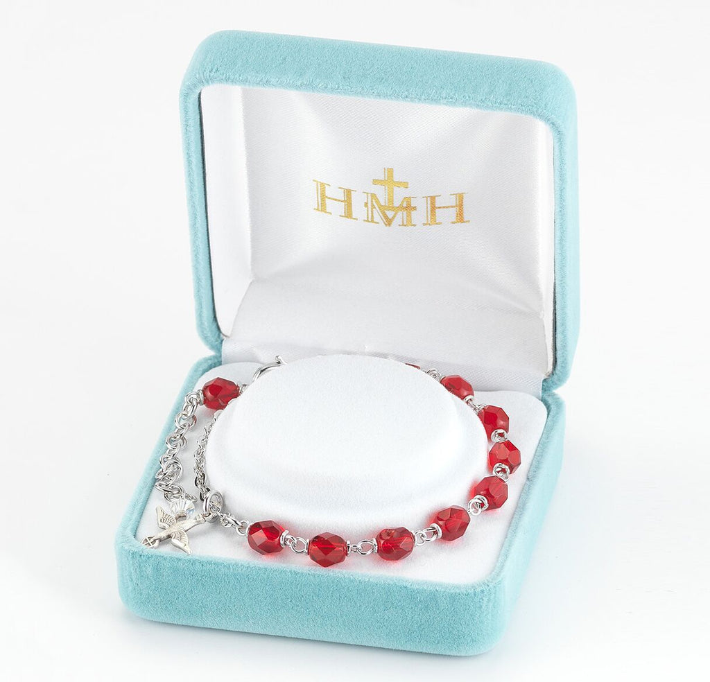 Holy Spirit Red Crystal Bracelet